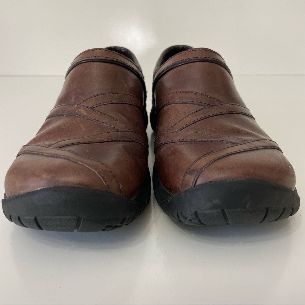 Merrell Women's Encore Eclipse Leather Coffee Bean Brown Slip-On Shoes, size 9